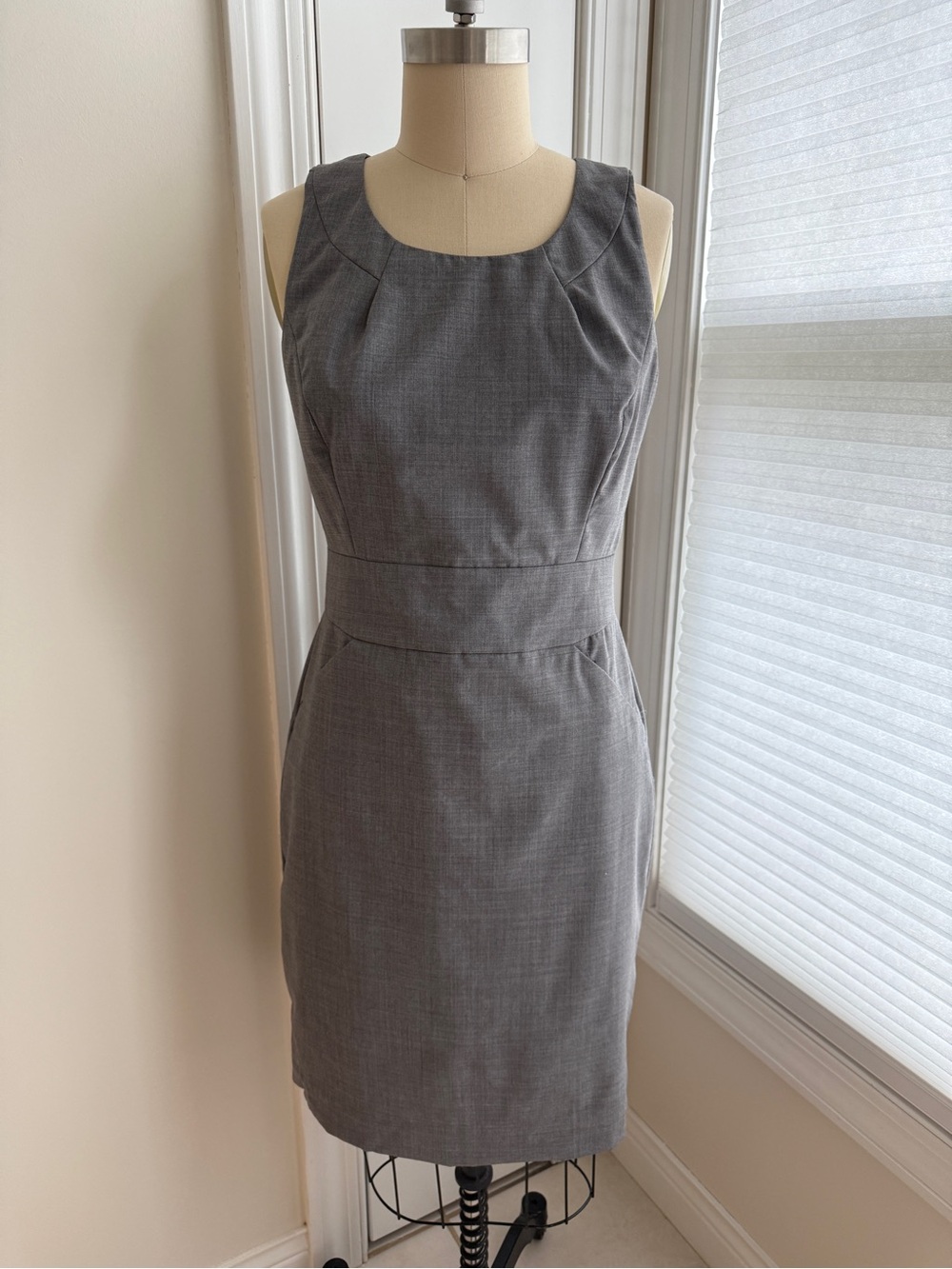 J. Crew Suiting Gray Sleeveless Sheath Dress